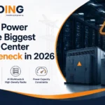 Belding India featured image showing a modern data center with high-density server racks and power equipment, highlighting rising energy demand and power capacity constraints in 2026.