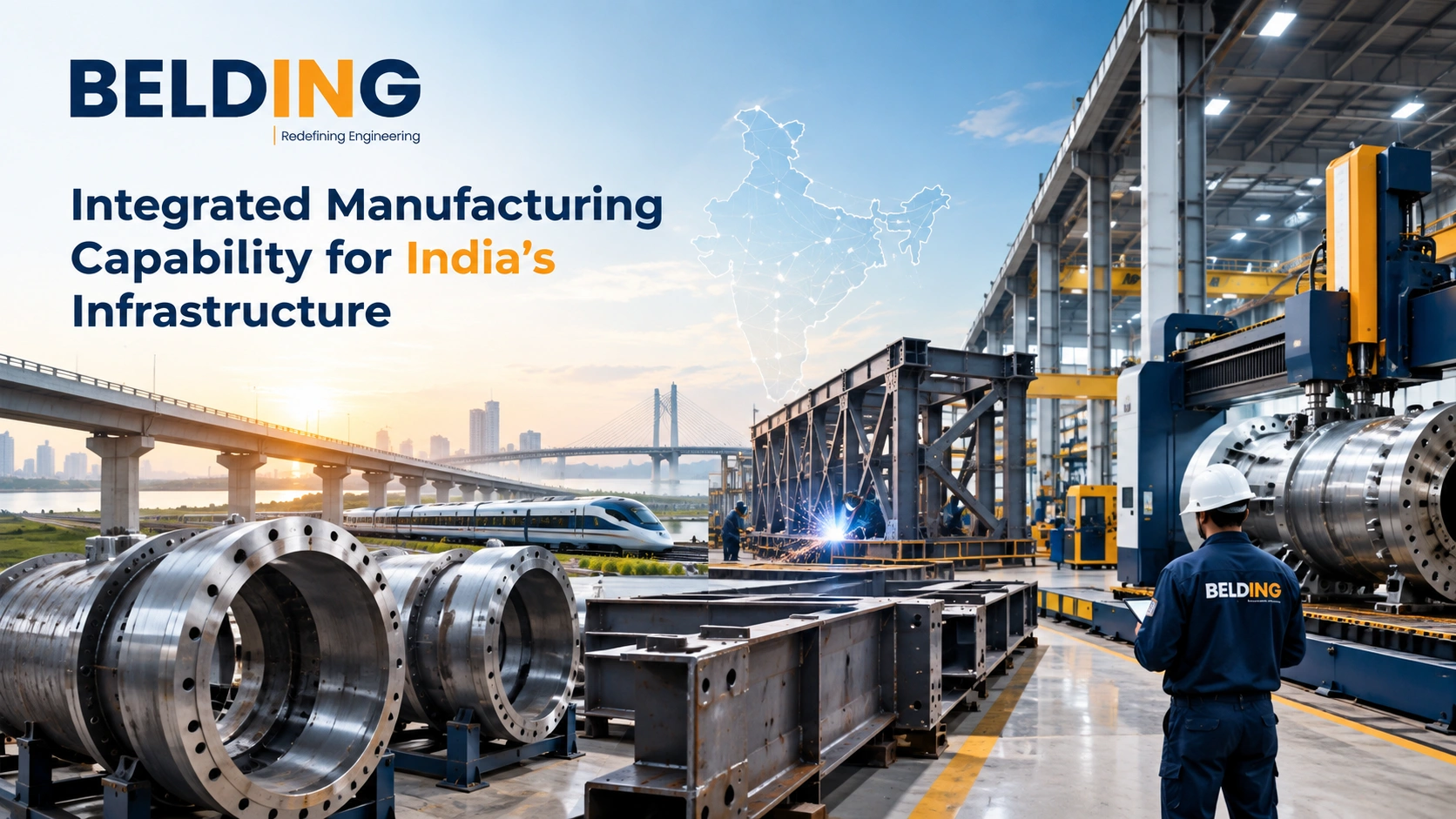 Belding integrated manufacturing facility showcasing advanced engineering, steel components, infrastructure projects, and India’s growing transportation and industrial network.